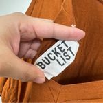 Bucket List Rust Short Sleeve Oversized Romper Orange Size M Photo 4