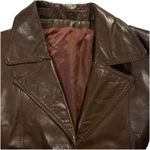 Vintage Brown Genuine Leather Long Coat Women's Trench Retro 12 Edgy Photo 1