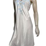 Natori Vintage Women’s Size S M Pale Pink Blue Lace Front Spaghetti Strap Gown Photo 2