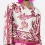 ZARA Floral Pink and White Women's Top satin
Medium Photo 0