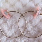 Free Soul Earrings Coral Flower Gold Hoop NWT Photo 1