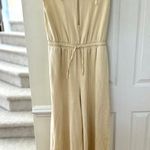 ASOS  Buttery Beige Hooded Wide Leg Zip Up Jumpsuit Photo 1