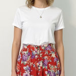 Kimchi Blue  x Urban Outfitters Floral Button-Front Mini Skirt in Red Size Small Photo 0