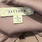 Alythea  Women’s Tan Ruffle Front Belted V-Neck Tank Top Size L Photo 2