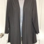 Roz & Ali  Womens Black Open Front Waterfall Cardigan Jacket XL Layering Drape Photo 0
