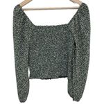 Abercrombie & Fitch Womens Green White Floral Square Neck Long Sleeve Top Size S Photo 1