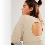 Free People NEW  Gabby Seamless Midi Dress Bone Ecru Textured Keyhole Size Md/Lg Photo 2