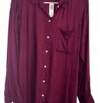 Old Navy Burgundy Navy Polka Dots Long Sleeve Button Down Size Large New with Tags Photo 0