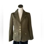 Joie NWOT  Gold Button Fitted Military Blazer Jacket Green Medium Photo 2