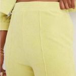 Aerie Women’s Groove-on Ribbed Velour Flare Pants Yellow-Green Size M Medium Photo 2