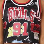 Mitchell & Ness WOMEN'S  SLAP STICKER BULLS DENNIS RODMAN CROP TANK Photo 0