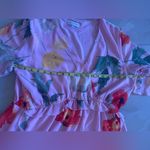 Gibson Latimer pink floral maxi dress size XL ruffles sleeve Photo 9