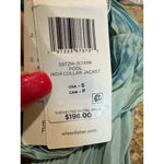 Eileen Fisher Women's Light Blue Pleated Silk High Collar Jacket S Photo 5