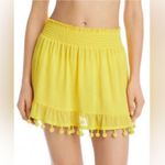 Ramy Brook  Stevie Pom-Pom Skirt in Yellow Size Small Photo 0