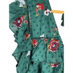 Tularosa  Lindsay Dress in Emerald Ruffled Sleeves Embroidered Sparkle Size Small Photo 5