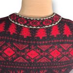 Vintage 90s Telluride Clothing Co Burgundy Black Wool Reindeer Knit Sweater Vest Size L Photo 4