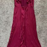 Parker  Boudoir Culotte Jumpsuit Ruffles Wide Leg Dots Cranberry Red Size Medium Photo 5