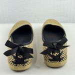 UGG  Indah Tan Burlap Shoes Black Polka Dots Canvas Flat Loafers Women's 9 EUR 40 Photo 4