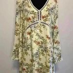 WAYF  Revolve Pembrook Swing Dress Beige Floral Crochet Size Medium Photo 1