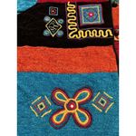 Allure Blazer Jacket Womens 2X Embroidered Colorblock Artsy Vintage Coogie Style Photo 7