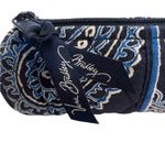 Vera Bradley Retired Blue Bandana Brush Pencil Makeup Zip Case/ Roll Lined NWOT Photo 1