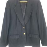 Pendleton VTG Womens Woolen Mills Wool Jacket Blazer Black Gold Black Buttons Photo 2