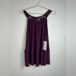 Sweet Rain 2XL Sleeveless Burgundy Tunic Top with Lace Yoke Flowy Elegant Photo 1