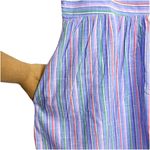 Gap Womens Babydoll Tank Dress XXL Blue Striped Rainbow Smocked Coastal Beachy Photo 3