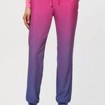 FIGS Zamora FREEx Lined Jogger Scrub Pants Ombre Pink to Purple Small EUC #2059 Photo 0
