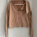 Frank & Eileen  Tan Asymmetrical Zip Fleece Jacket L Photo 6