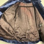 Gallery Vintage 90s Faux Fur Blue Bomber Jacket Women’s Size S Glam Party Photo 5