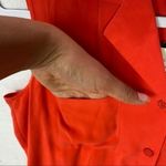 Oliver Perry Orange Silk Collared Sleeveless‎ Button Front Top Red Size M Photo 4