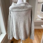 Christopher & Banks  Heather Gray Off the Shoulder Cowlneck Sweater Size Large Photo 3