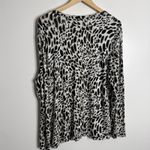 NWT  Animal Print Cardigan Button Front White Black XL Chico's Size 3 Photo 1