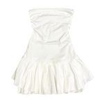 SheIn Strapless Ruffle Romper in White, Size M Photo 0