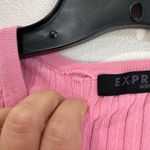 EXPRESS Vintage 90s Y2K Ribbed Long Sleeve Pink Cardigan Sweater Sz L Photo 3