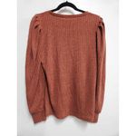 Ribbed Sweater Rust Orange Puff Long Sleeves Size L. B29 Size L Photo 2