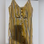 Mimi Chica Dress Yellow Striped button up dress lightweight Photo 2