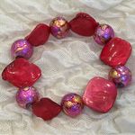 Handmade  beaded stretchy stackable pink Barbie bracelets Photo 5