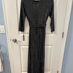 Last Tango NWT Black & Silver Sequin 3/4 Sleeve Jumpsuit Photo 7