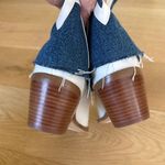 Guess - Reagan Denim Detail Western Boots in Blue White & Brown Photo 3