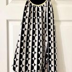 New York & Company Ying Yang Black White Yellow Polka Dot Blouse Size Small Photo 1