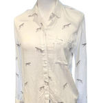 Rails White Button-Up Shirt with Cheetahs, XS Photo 0