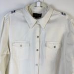 Lola P Embroidered White Cotton Boho Western Floral Button Front Top Size Large Photo 2