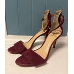 Vince Camuto  Heels - Burgundy Suede Ankle Strap Stiletto - Women's Size 12M Photo 0