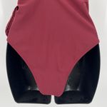 Cupshe  Elegant Dance Solid One Piece Swimsuit Burgundy‎ Red Side Tie Size Medium Photo 7