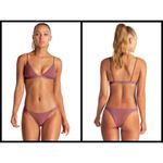 Vitamin A 💕💕 Rose Rib Moss Bikini Top ~ Ribbed Textured Dusty Rose 12 D XL NWOT Photo 4