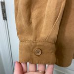 Studio Works EUC Vintage Studio Works women’s faux suede tan pleated button front shirt M Photo 2