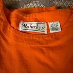 Vintage Malarkey Womens Halloween Shirt Orange Long Sleeve Embroidered Photo 3