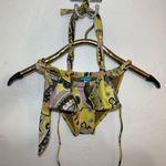 VINTAGE CIA MARÍTIMA PAISLEY BIKINI SMALL TANGA Yellow Photo 1